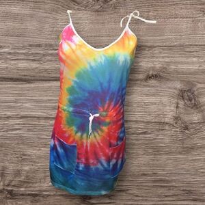 Colorful Tie-Dye Dress with Pockets